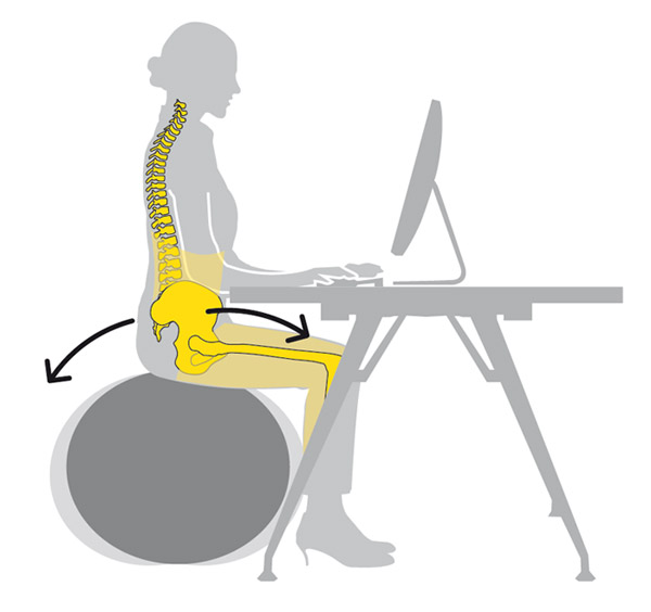 Kikka Active Chair – Sedia Ergonomica Con Pallone Gonfiabile, Per Ufficio O Studio, Blu, Consigliata Dai Fisioterapisti - 5